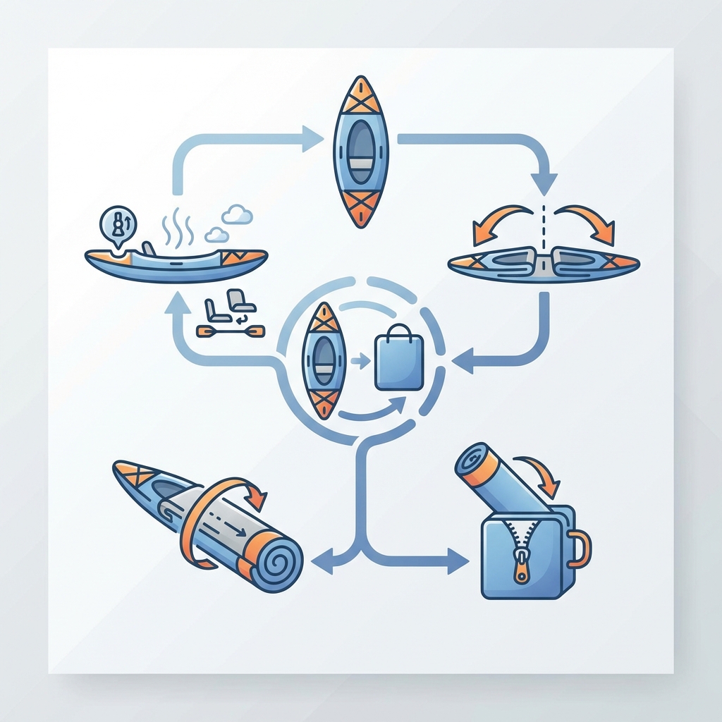 Infographie plier kayak gonflable