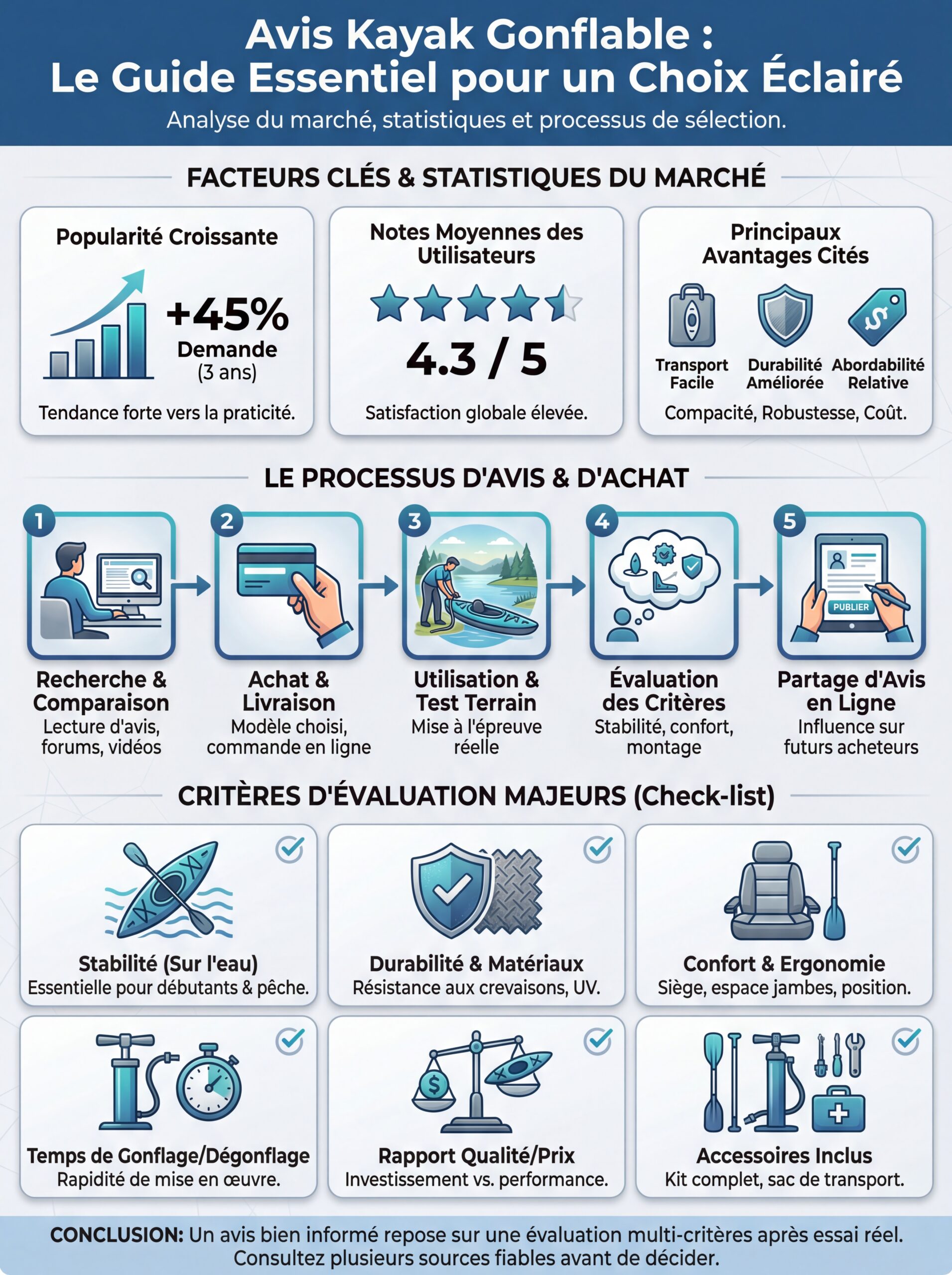 Infographie avis kayak gonflable