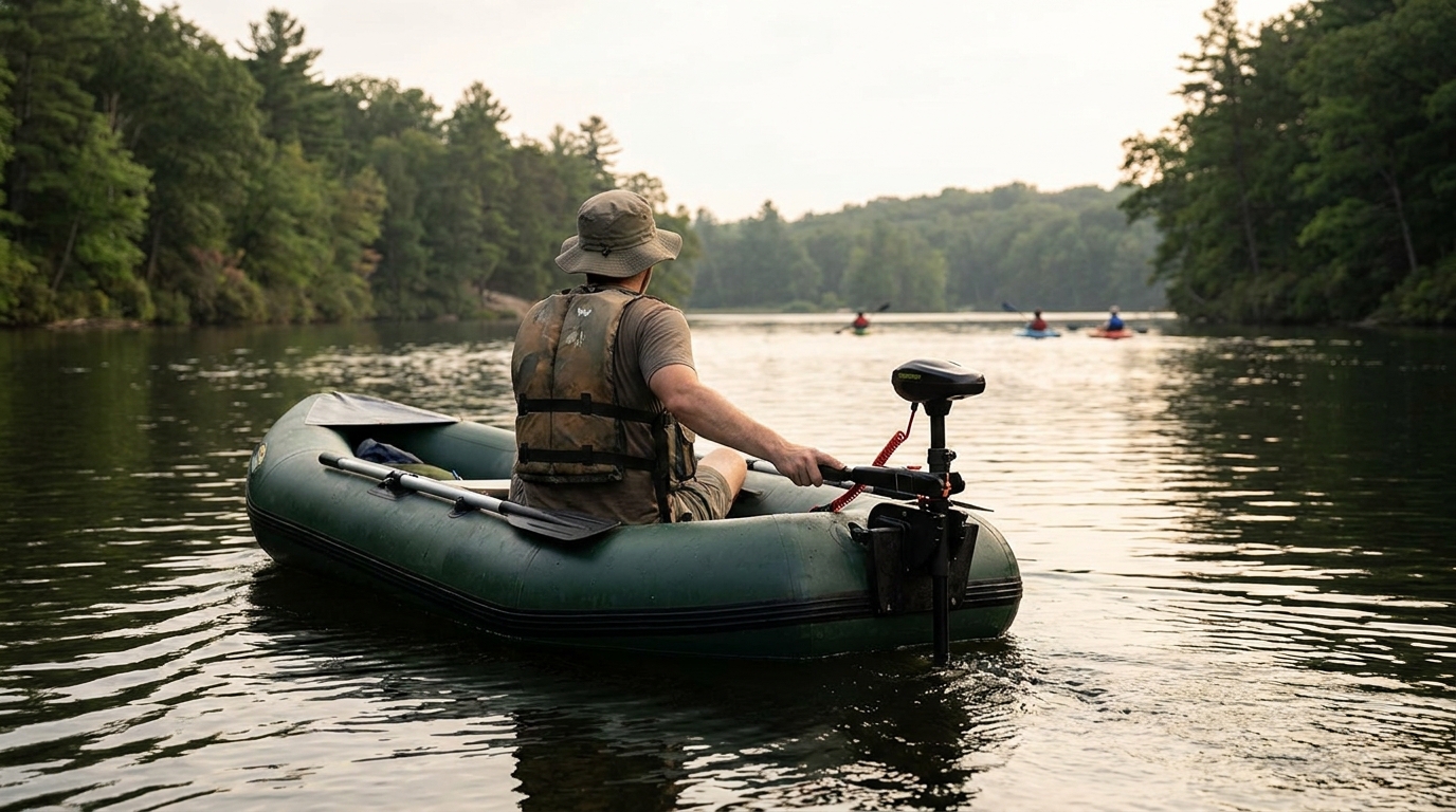moteur kayak gonflable en situation réelle